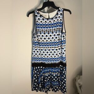 Vintage Donna Morgan Elegant Blue and Black Dress